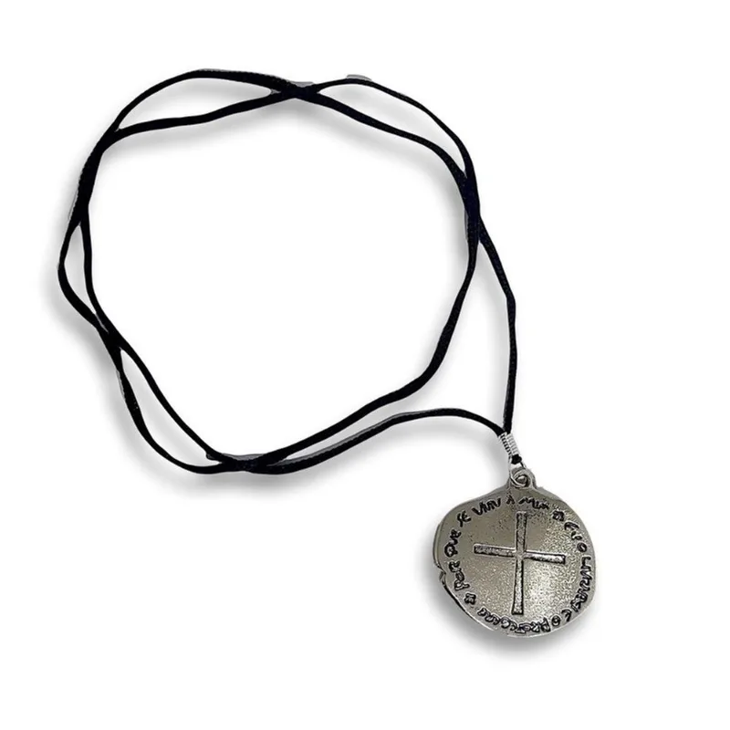 Kit 6 Colar Cordão Medalha São Bento Duas Cruzes Atacado