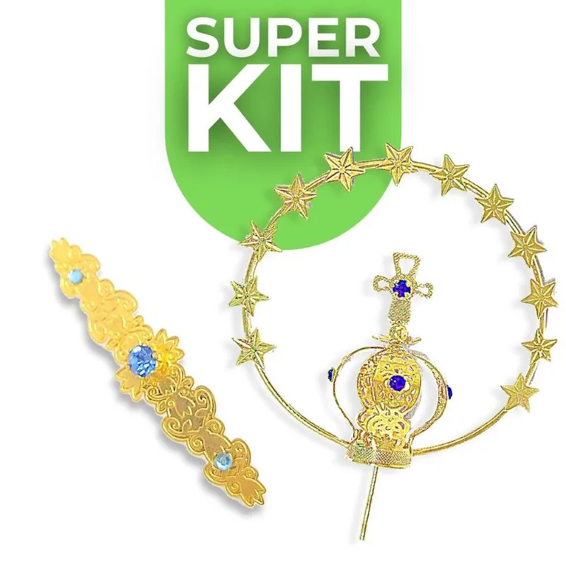 Kit 5 Combo Coroa Nº2 Resplendor + Broche Nossa Senhora 20cm