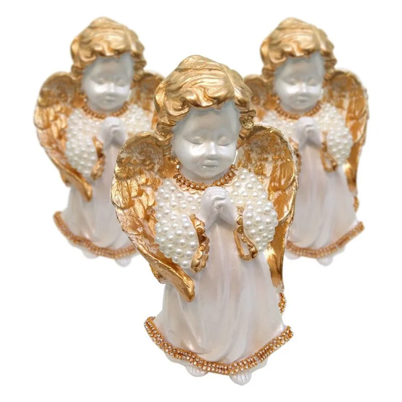 Kit 3 Imagem Anjo Da Guarda Infantil Pérola Branco Lembrança