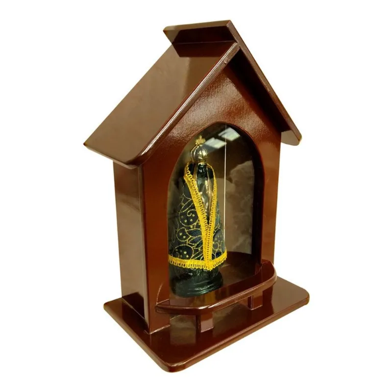 Capelinha Oratório mdf com Luz Bivolt e Nossa Senhora 33cm