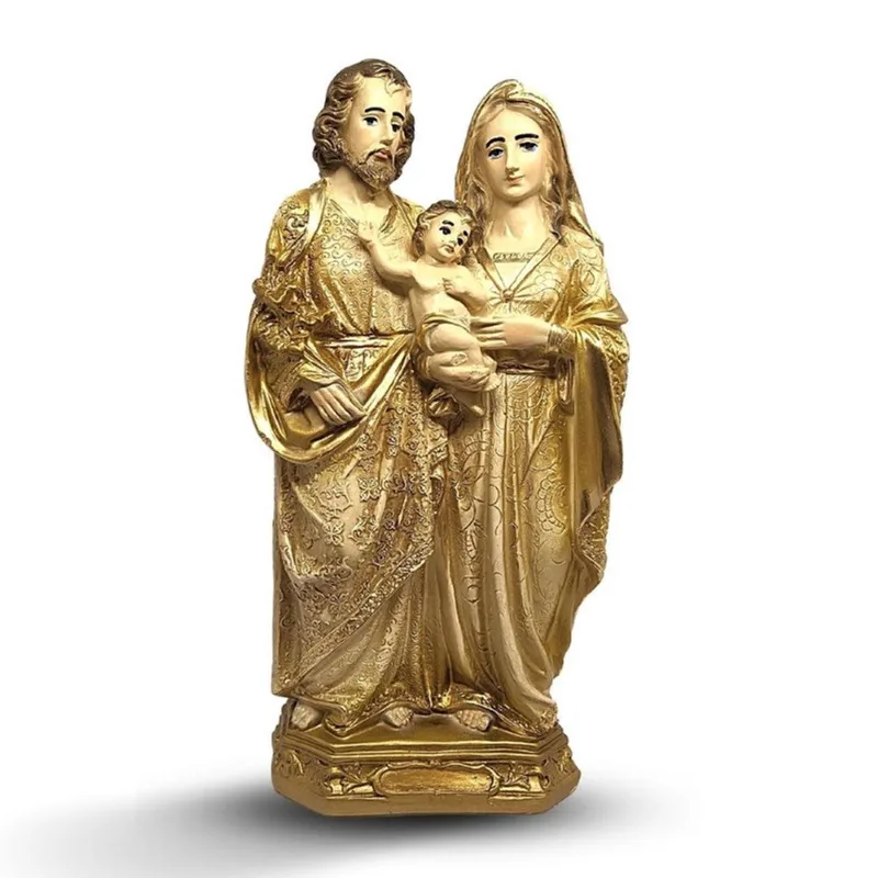 Escultura Imagem Sagrada Família Casamento Traços Finos 30cm