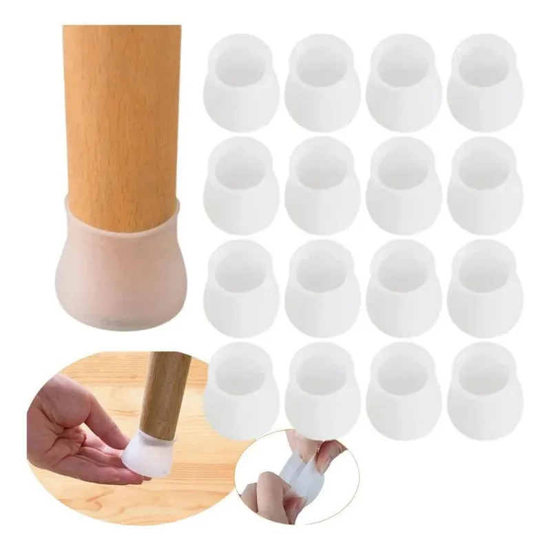 Kit 24 Protetor Universal Pé De Cadeira Silicone Resistente