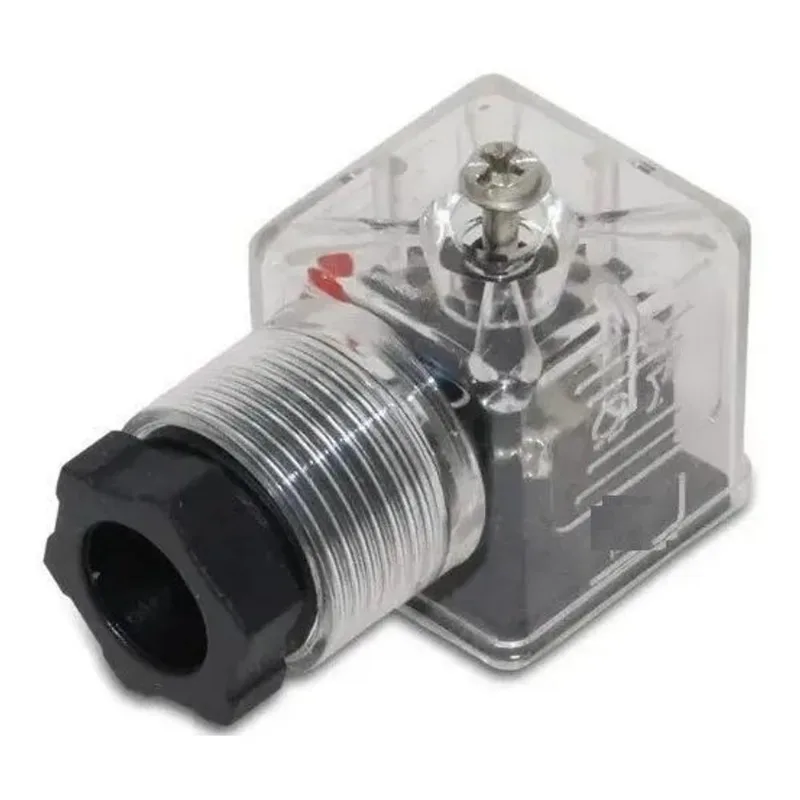5x Conector Para Bobina Norma Din Válvula Hidráulica Com Led