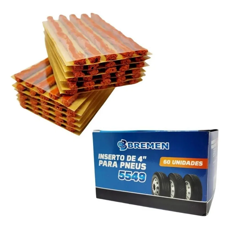 2x Refil Reparo Pneu Sem Câmara Macarrão Caixa Com 60 Reparo