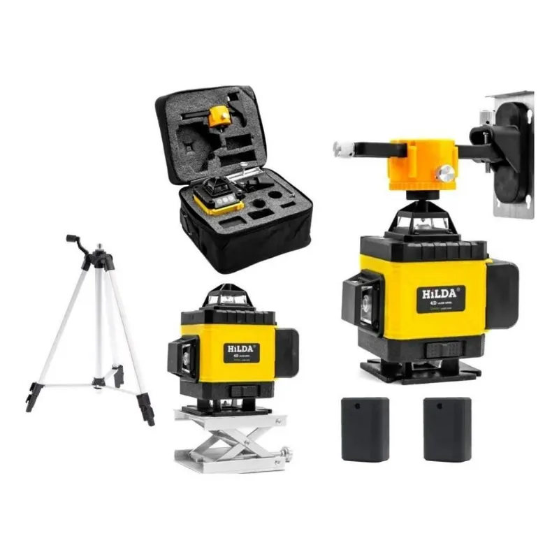 2x Nível Laser 16 Linhas Verde Hilda 2 Baterias Recarregável