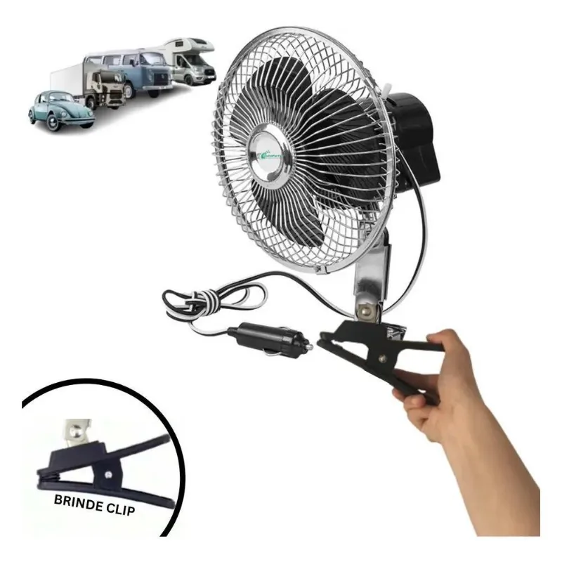 Ventilador Automotivo 12v Ou 24v 6 Polegadas Preto 24v