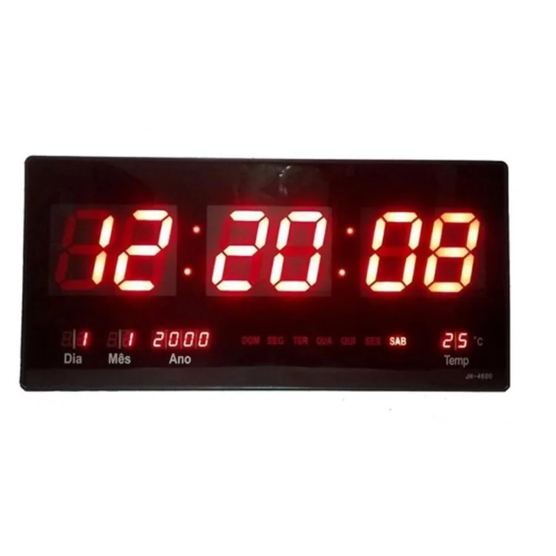 Relógio De Parede Led Digital Data Tempe 46 Cm Calendário - Não Disponível