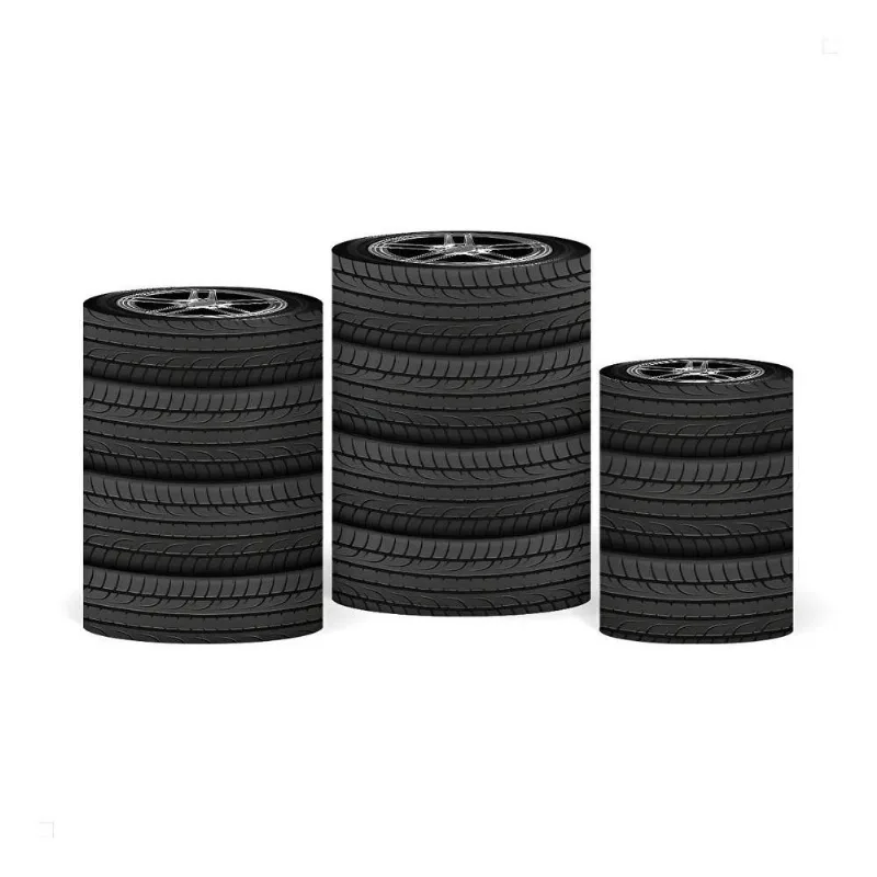 Trio Capas Cilindros Sublimado Pneus Veste Fácil C/elás Roda