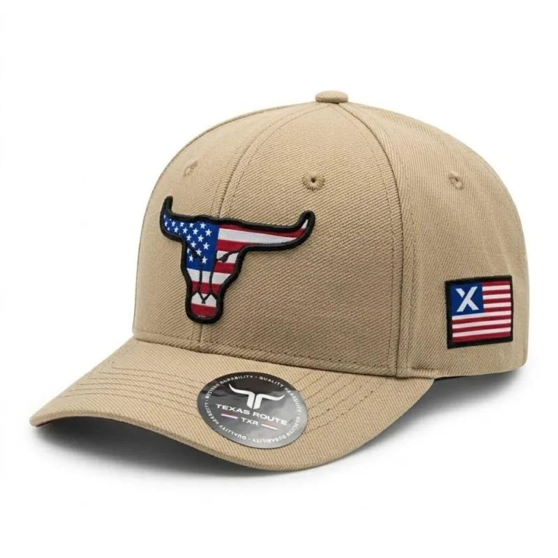 Boné Country Agro Texas Route Poliéster Aba Curvada Bege Ajustável - OUTRAS MARCAS - Moda