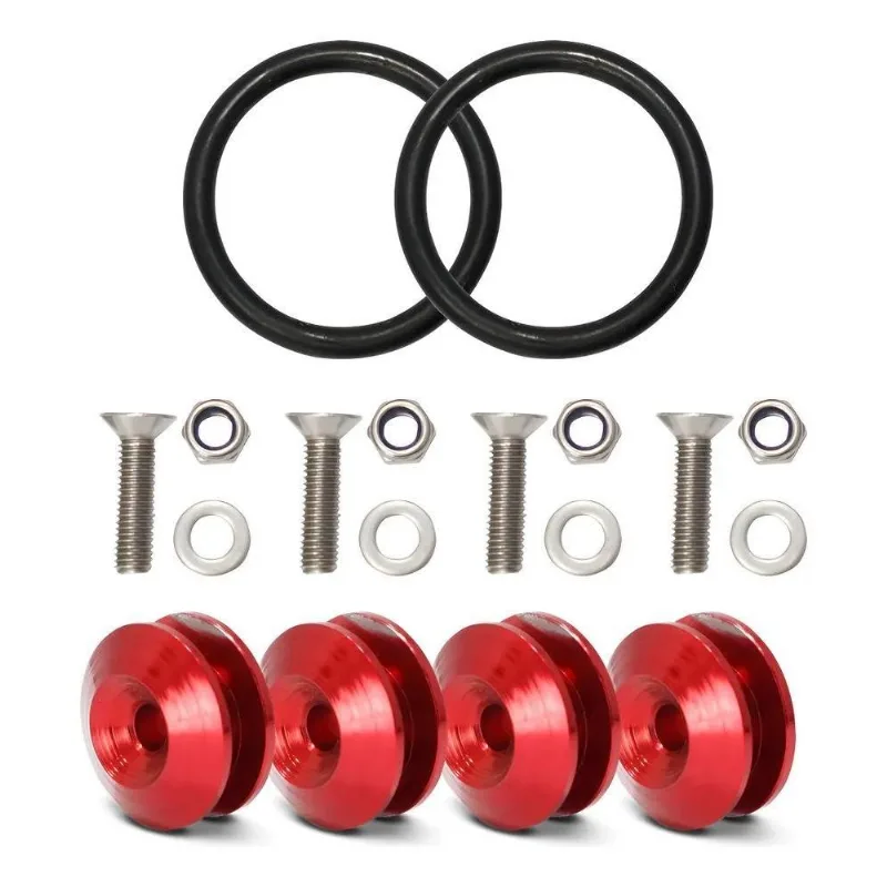 Kit Anilha Fixação De Para-choque Quick Realease Cors Vermel