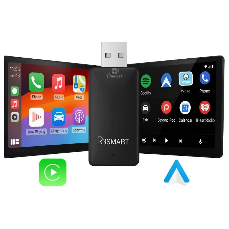 Adaptador Carplay Sem Fio Car Play Android Auto 2 Em 1 Usb C
