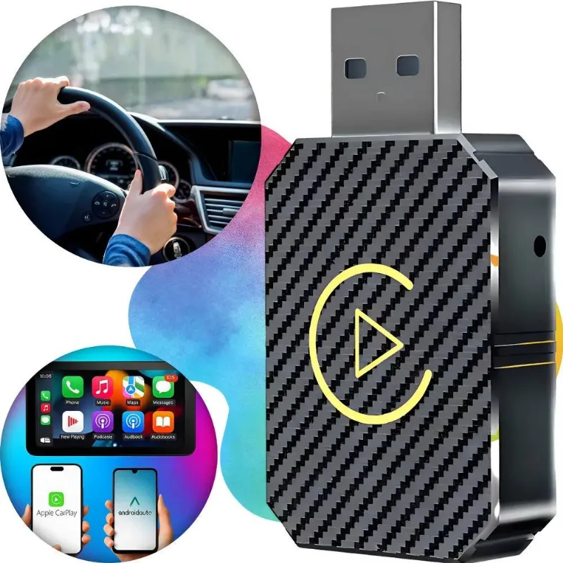 Adaptador Car Play /android Auto Wireless Sem Fio Automático