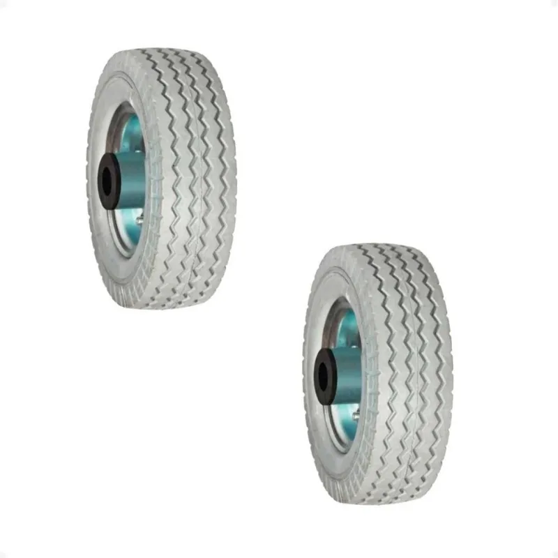 2 Roda Maciça Pu 6X2 Eixo 5/8 Rolete Ajax Cinza