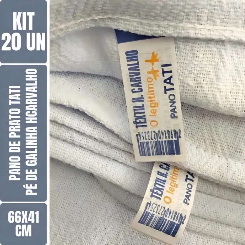 Kit Com 20 Un - Pano De Prato Copa Tati Têxtil H Carvalho