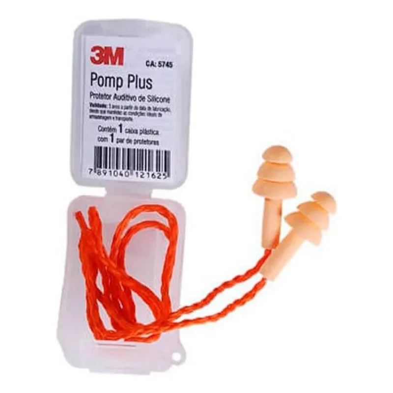 5x Protetor Auricular Tipo Esportivo Plug Silicone Pomp Plus