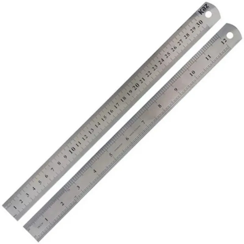 10x Régua 30 Cm Metal Profissional Casa Trabalho Escola