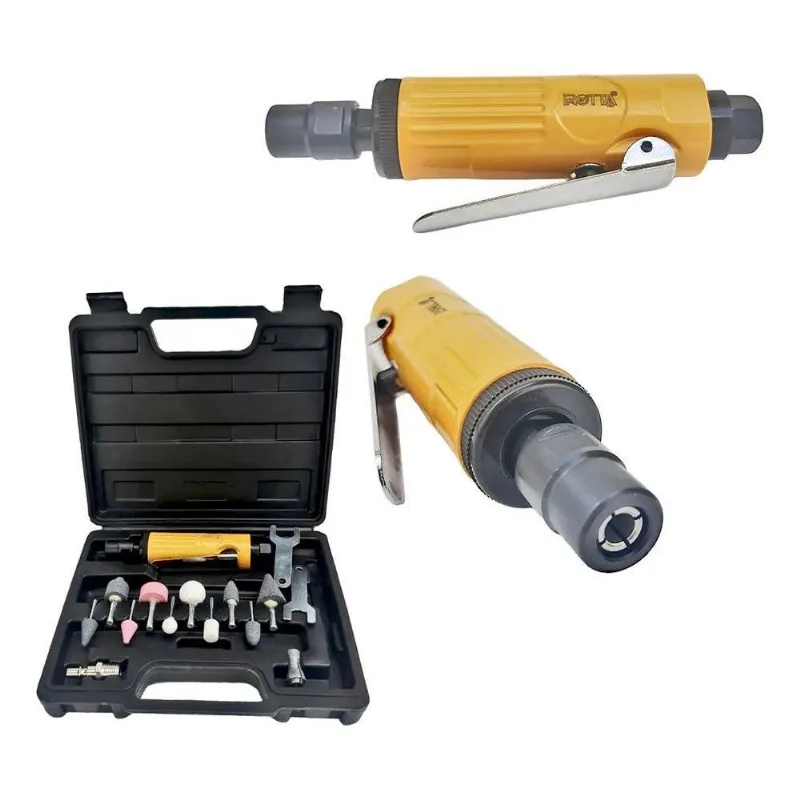 3x Micro Retífica Pneumática Esmeril Profissional Com Maleta