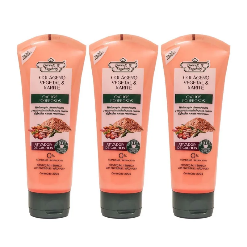 3X Ativador De Cachos Flores E Vegetais 200G Sem Enxague