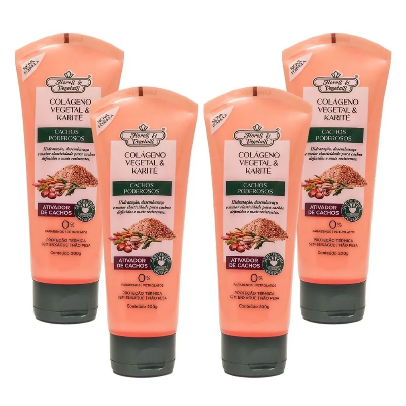 4X Ativador De Cachos Flores E Vegetais 200G Sem Enxague