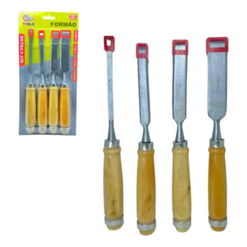 2x Kit Jogo Formão Profissional Entalhar Esculpir Madeira 4