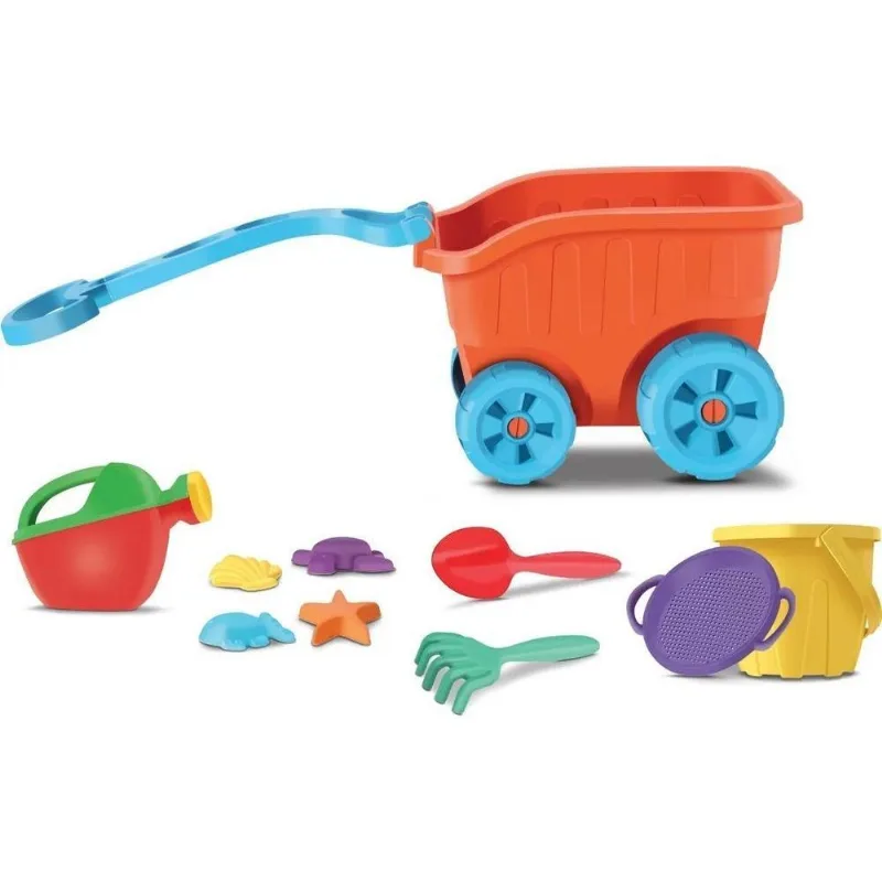 2x Carriola De Praia, Balde, Regador, Forminhas Divertoys 80