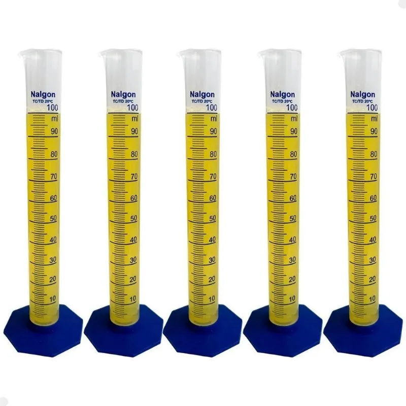 10x Kit 5 Proveta Graduada De Plástico 100ml Com Base - Nal