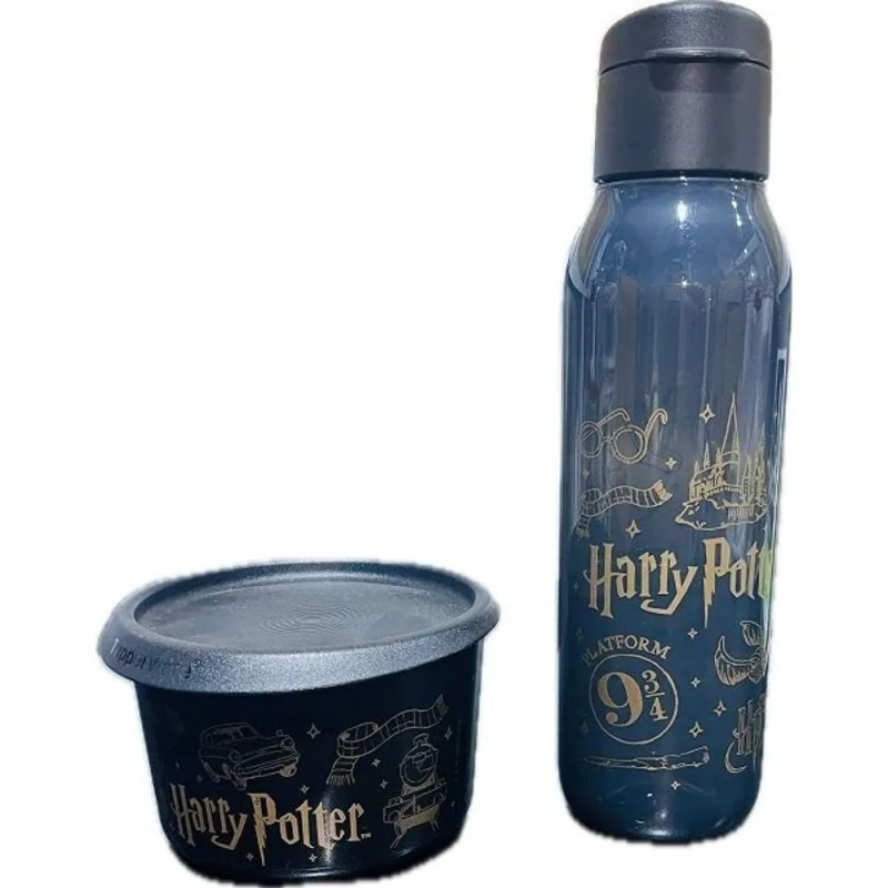 Kit 2 Peças Pote 575ml e Garrafa 750ml Harry Potter em Plástico Preto Tupperware - Tupperware - Livros