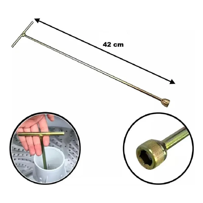 Chave Canhão T Parafuso 10mm Universal Agitador Máquina 42cm