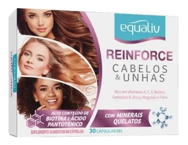 3x Reinforce Equaliv 30 Cápsulas - Força Para Cabelos E Unha
