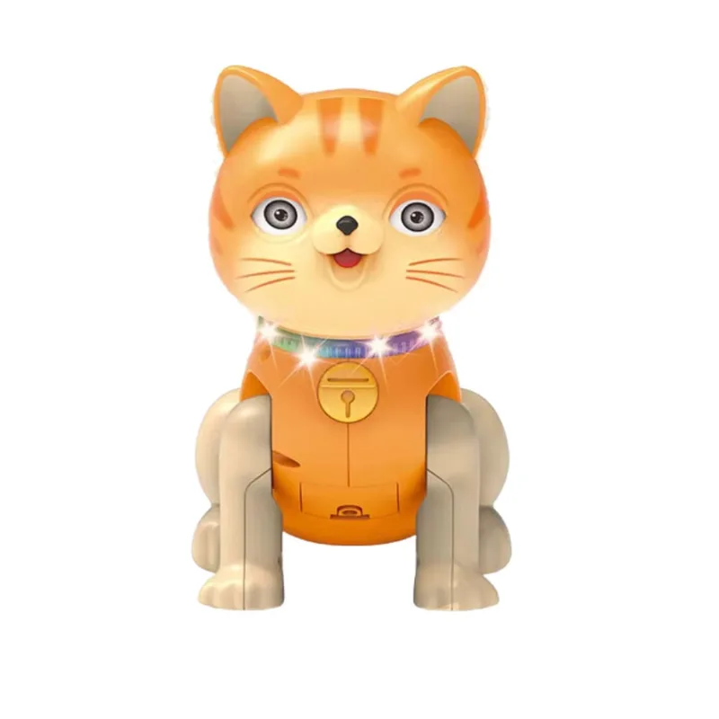 Brinquedo musical infantil gato dançante com luzes anda fofo para criança bebê balança cabeça