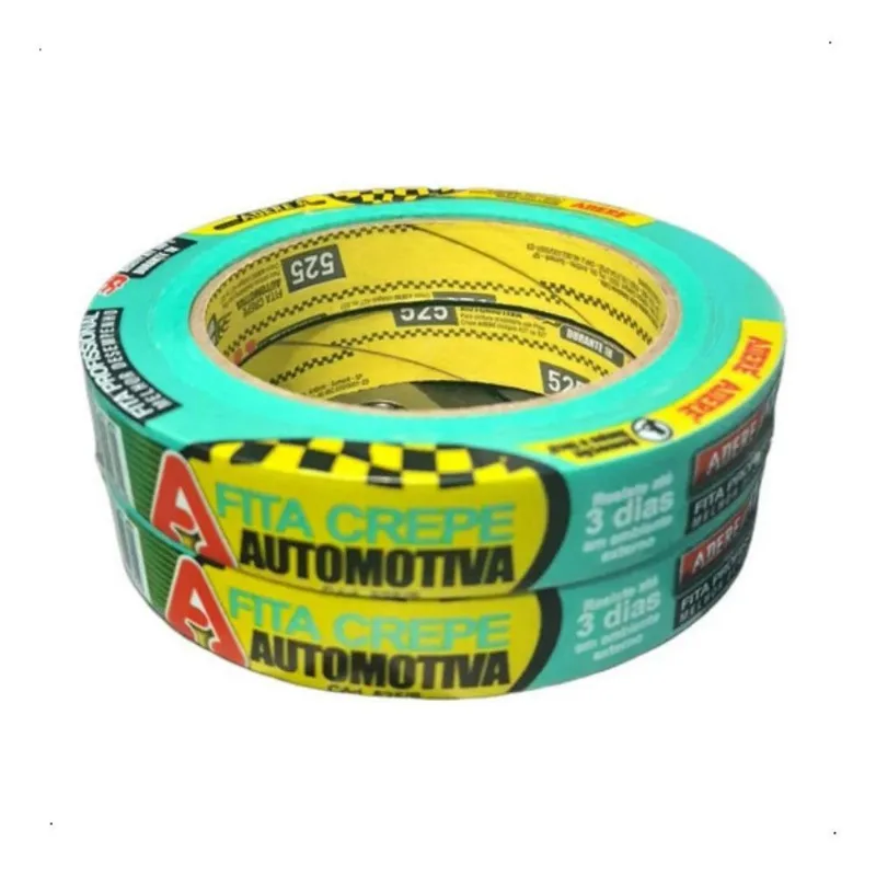 3x Kit 2 Fita Crepe Automotiva Verde Adere 18mm X 50m Polime