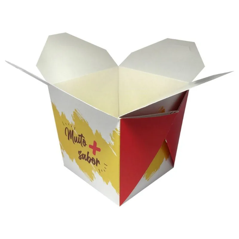 Caixa para Alimento Box Chinesa Pequena para Porções Individuais Estrutura Resistente 50 Unidades