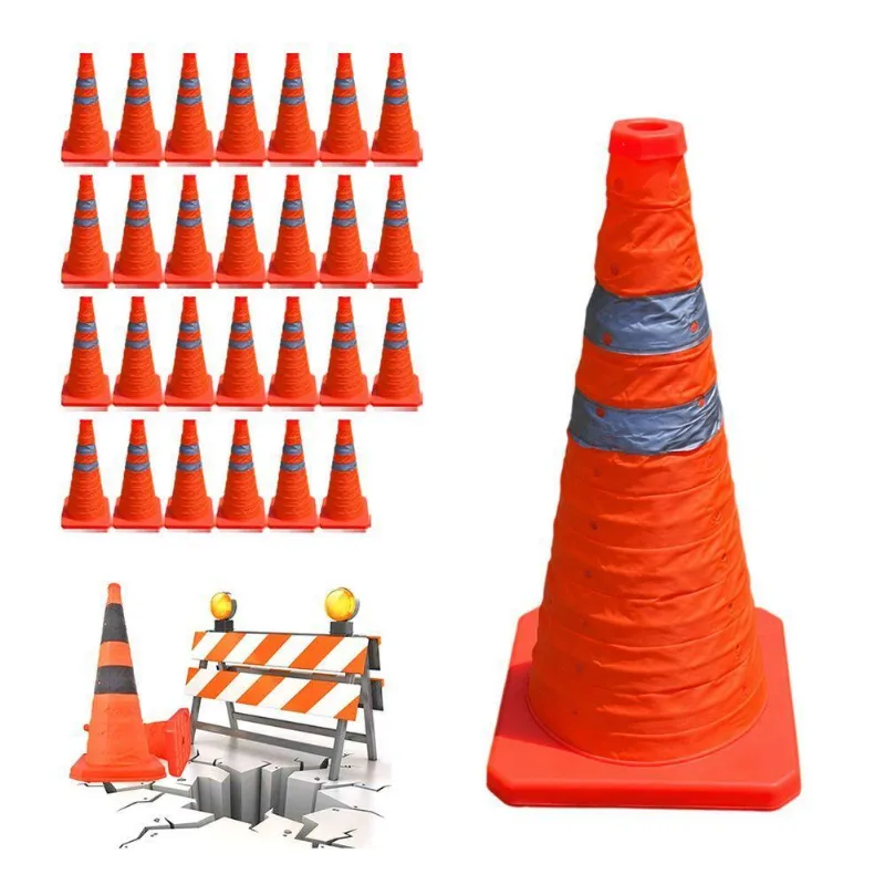 Cone Retrátil Portátil SU-CONE3-1 Alta Visibilidade Laranja Leva Pra Malhar 23cm 27 Unidades