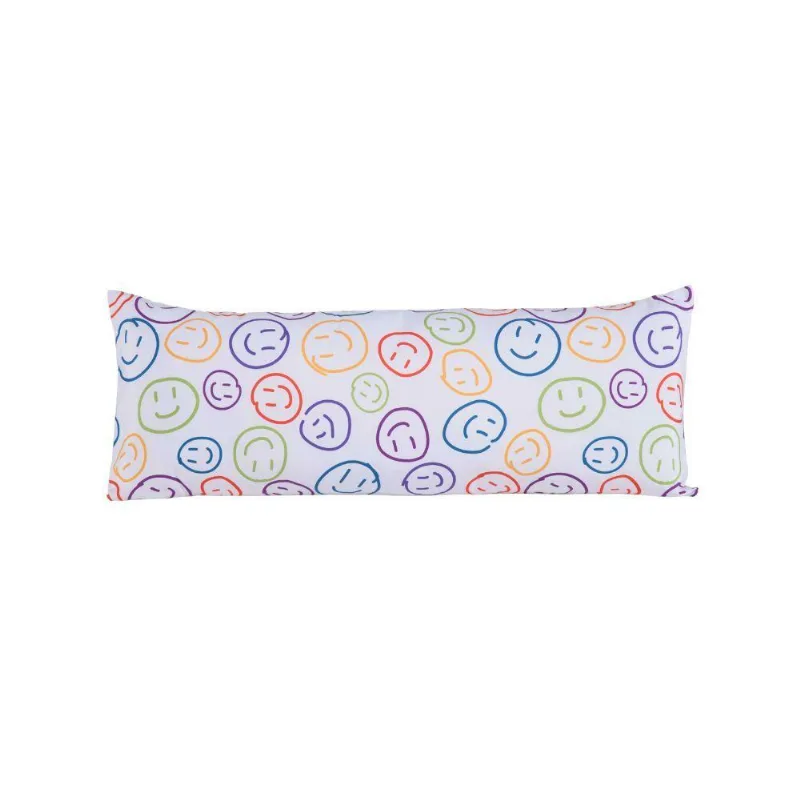 Capa Para Travesseiro Fofuxão Colorê 1 Peça 1,46m X 46cm 100% Poliéster Com Zíper Cor:smile