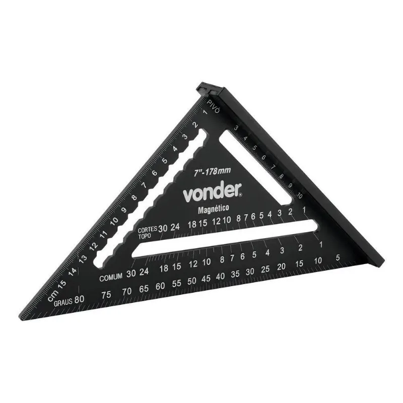 5x Esquadro Vonder De 7 Polegadas Com Base Magnética