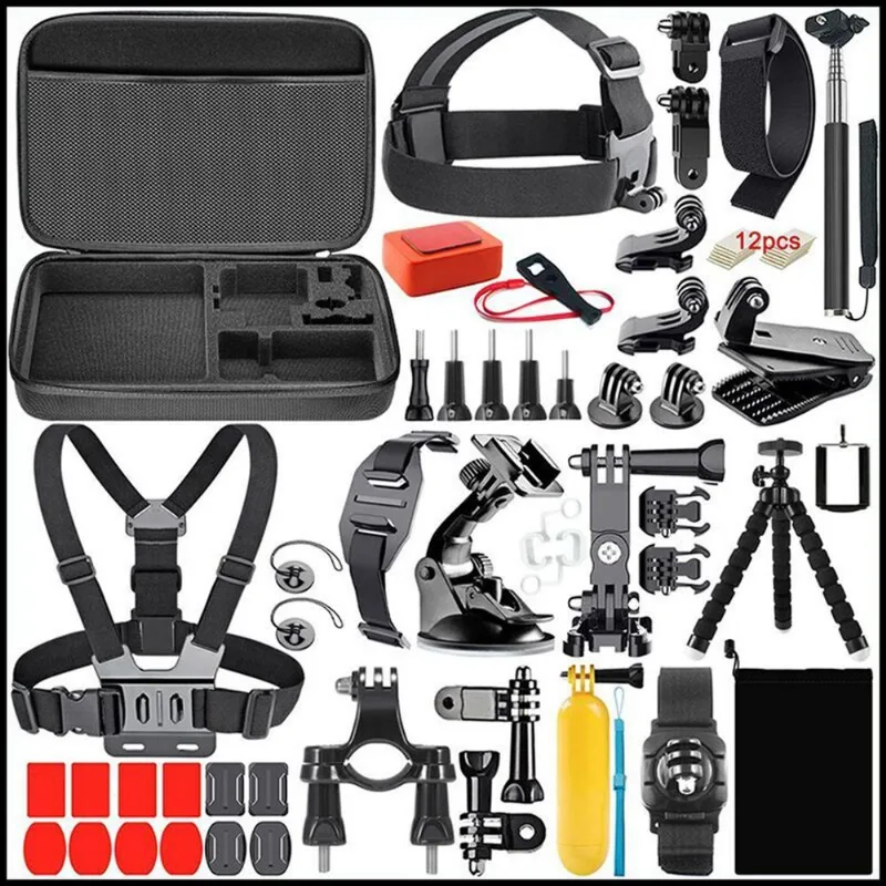 Kit Acessórios Gopro Hero 6 7 8 9 10 Maleta Com 65 Peças