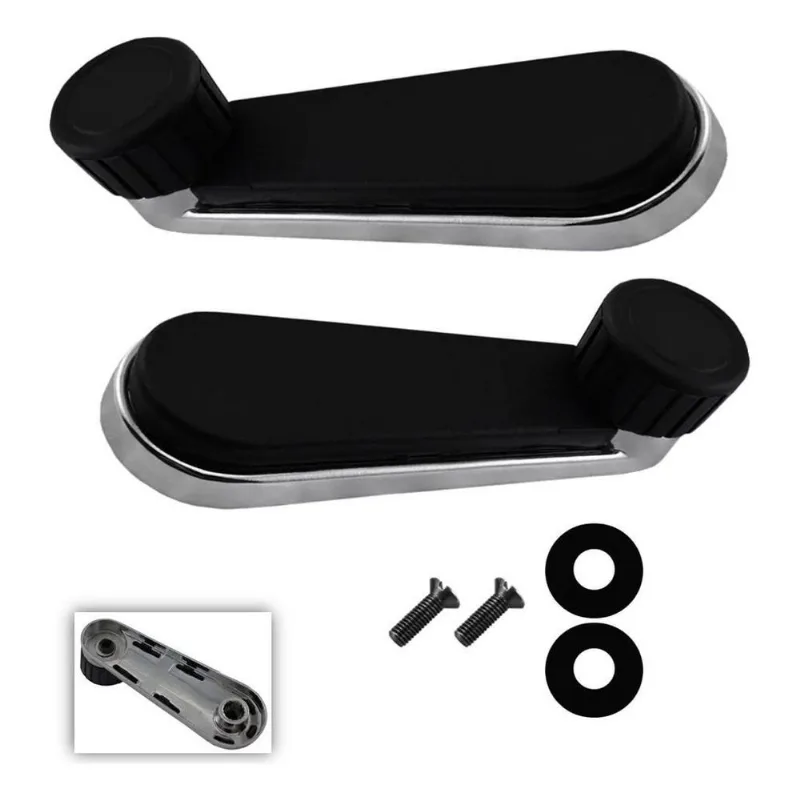 Par Manivela Vidro Saveiro Bola G2 2003 Metal Cromada