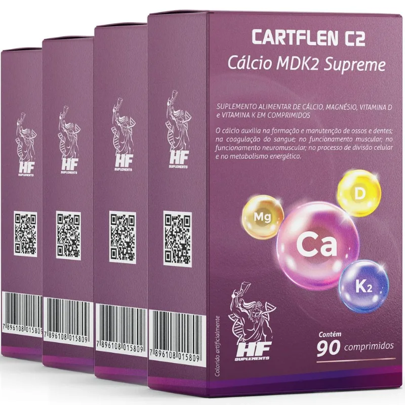 4x Cartflen C2 Calcio Mdk2 Supreme 90 Comps Hf Suplementos