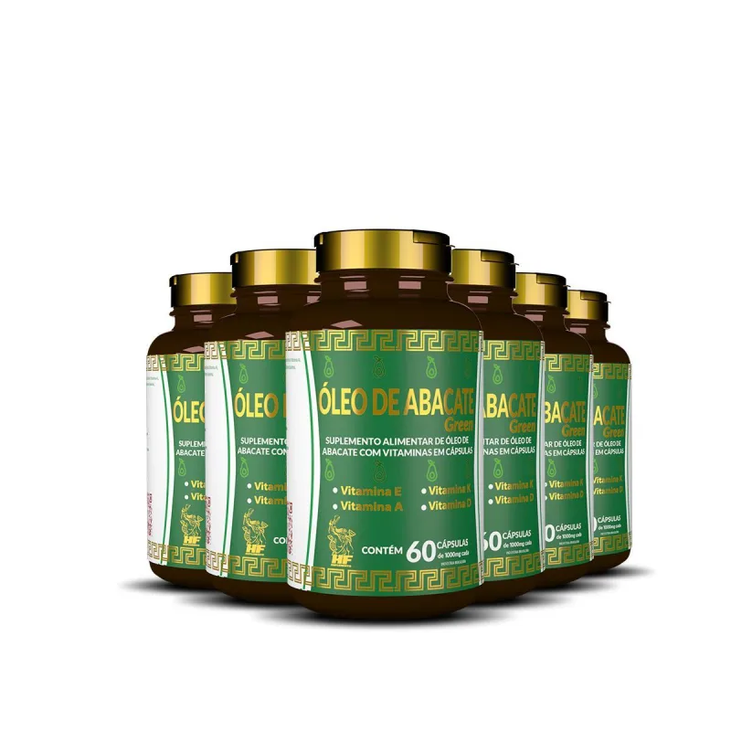 6x Oleo De Abacate Com Vitaminas 60 Caps Hf Suplementos - Não Informado - Mercearia