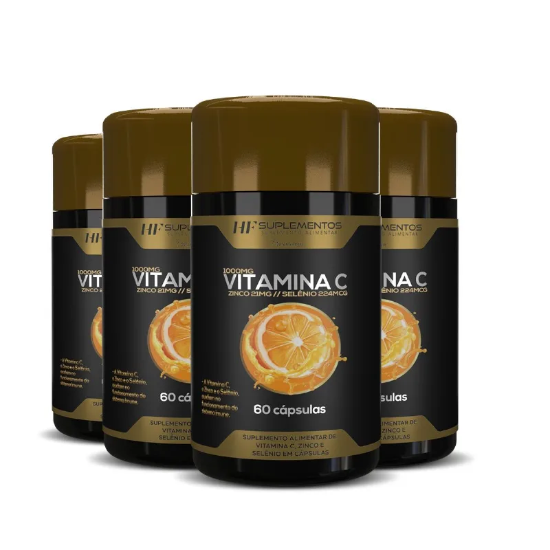4x Vitamina C Premium 60 Caps Hf Suplementos