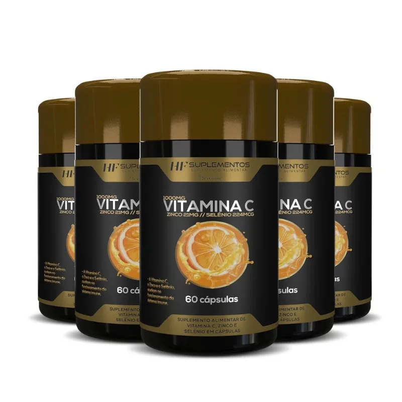5x Vitamina C Premium 60 Caps Hf Suplementos