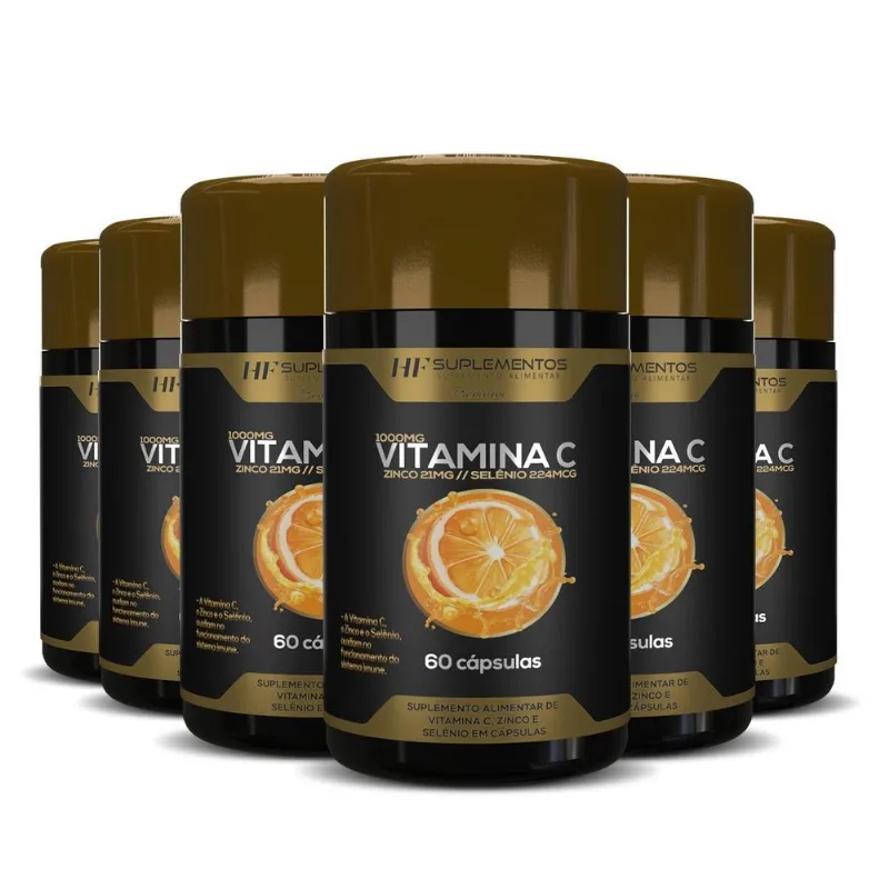 6x Vitamina C Premium 60 Caps Hf Suplementos