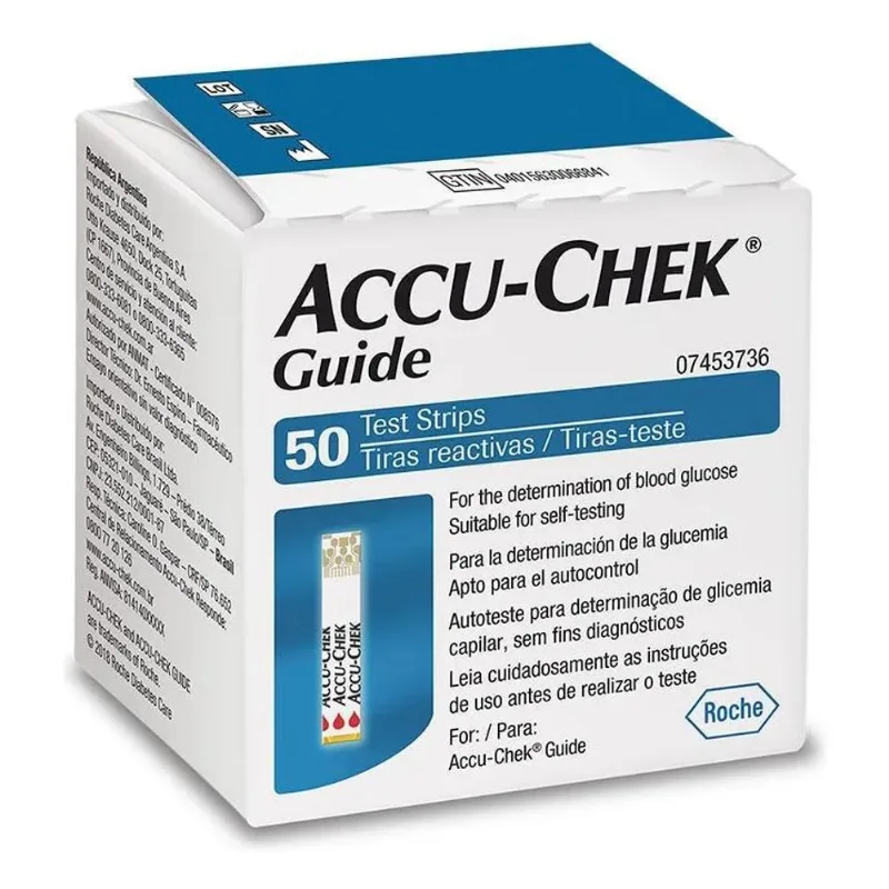 10x 50 Tiras De Teste Glicemia Glicosimetro Accu Chek Guide