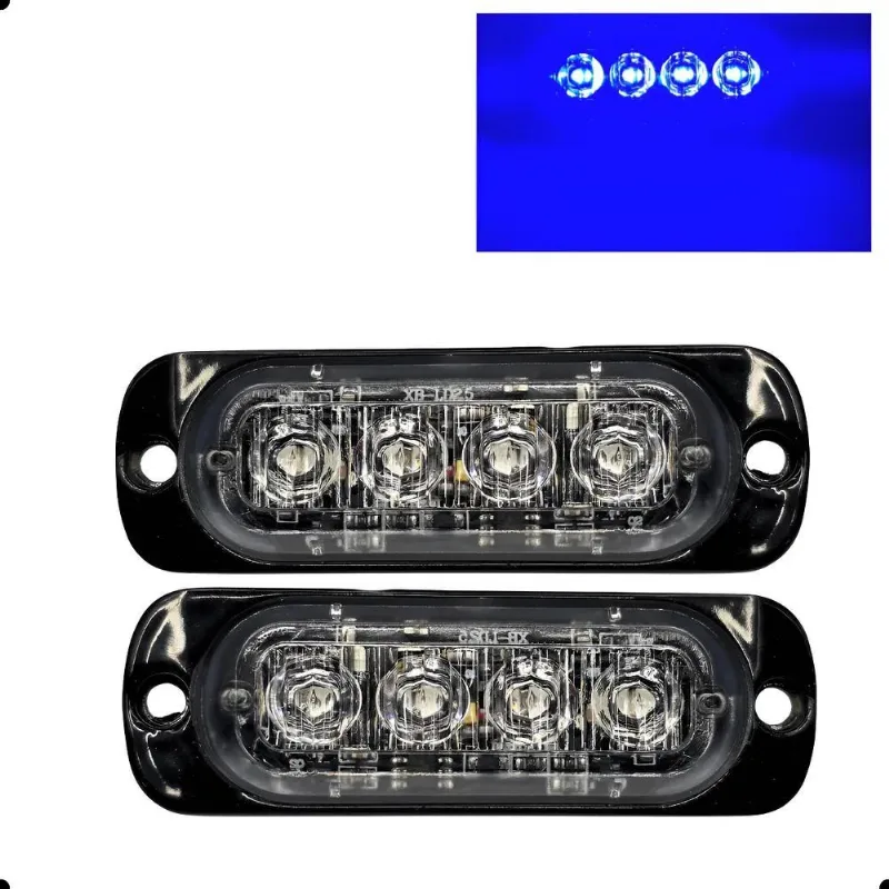 Tira Led Efeito Strobo Automotivo Para Viatura E G Azul-escu