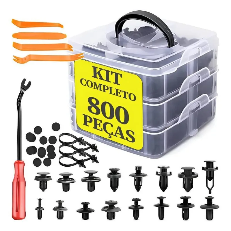 Clipe Fixação Carro 800pcs Painel Pára-lamas Rebite Plástico