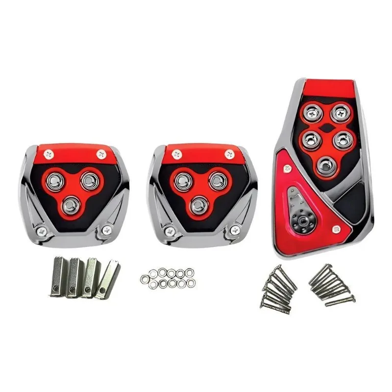 10x Pedaleira Proteção Pedal Carro Esportiva Universal 3 Pe