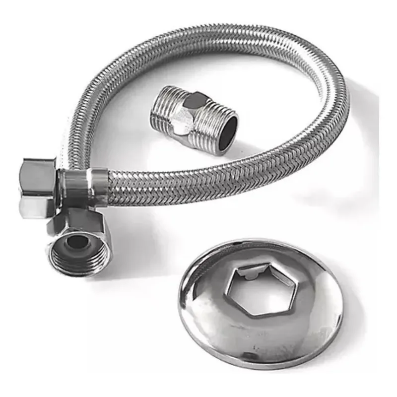 3x Engate Flexível Rabicho Fêmea X Macho Aço Inox 40cm 1/2 A