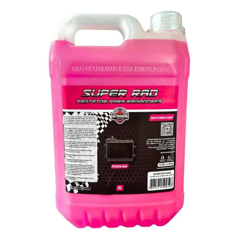 5x Aditivo Radiador Rosa Pronto Uso 5 Lt Gitanes