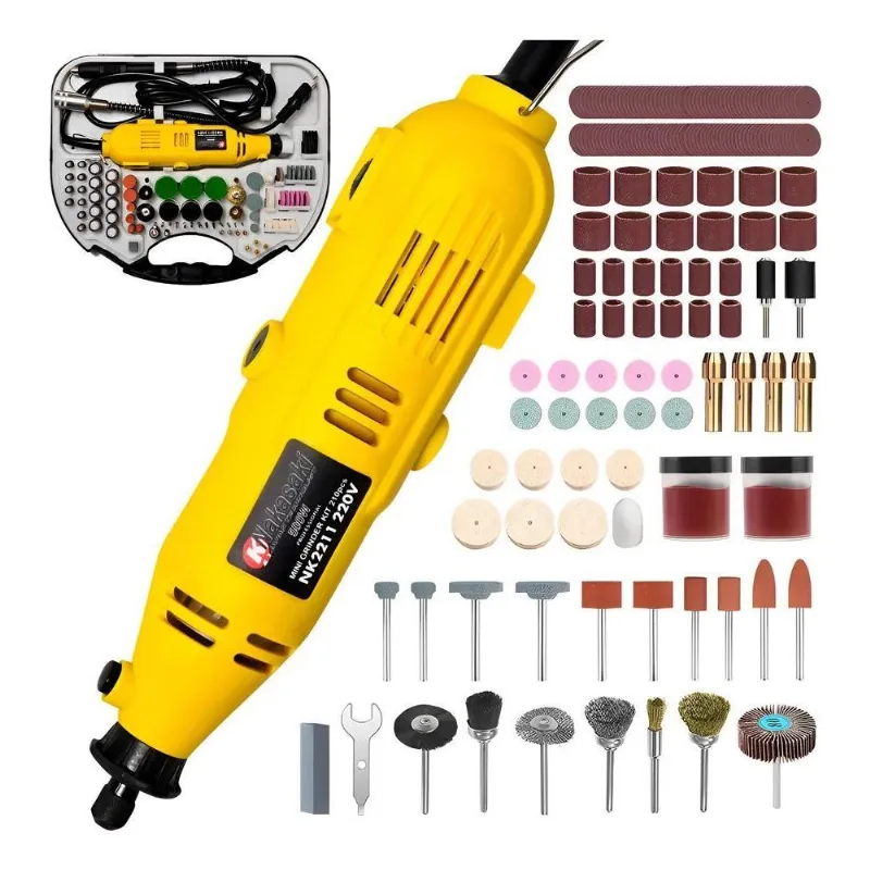 Micro Mini Retifica Profissional 210pçs 500w Nk211 Nakas 220