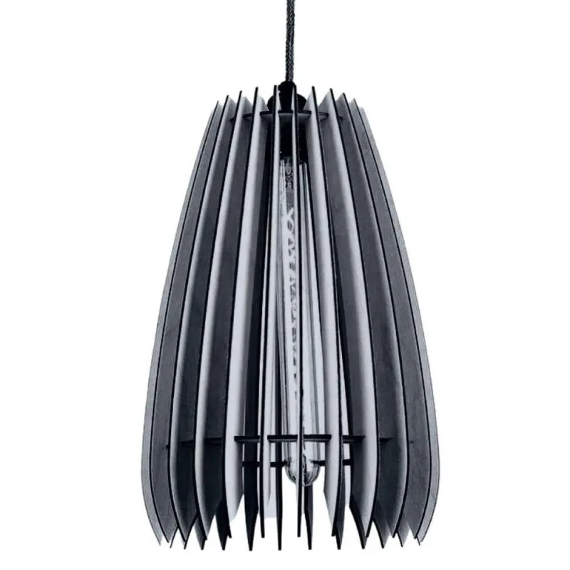 Luminária Pendente Cometa MDF Bivolt E27 100W Preta Lenobre - OUTRAS